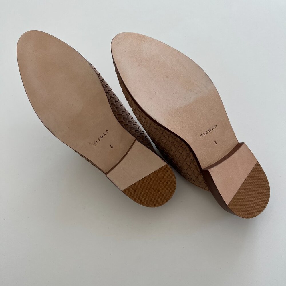 NEW Nisolo Ama Woven Mule / leather / almond / 8 - Picture 3 of 6